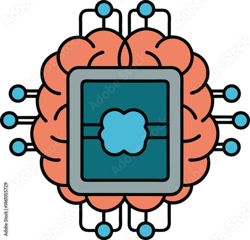 Brain Chip Interface brain seamlessly integrated with a microchip artificial intelligence