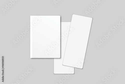 Passport with flight boarding pass, tickets mockup. Vector realistic template for presentation passenger check in, immigration, customs control, identification document. international tourism travel
