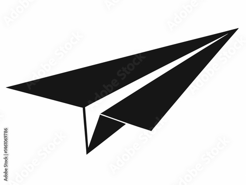 Paper plane logo. paper airplane black icon vector