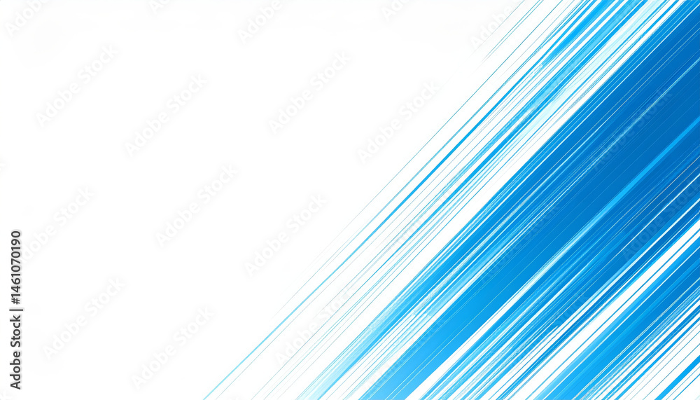Fototapeta premium Abstract blue lines speed across white background, creating dynamic and modern presentation design that evokes sense of movement and energy