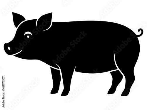 Pig silhouette vector, Pig icon vector illustration