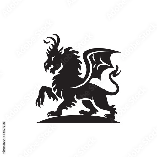 mythical mythical silhouette vector isolated design illustration on a white background
