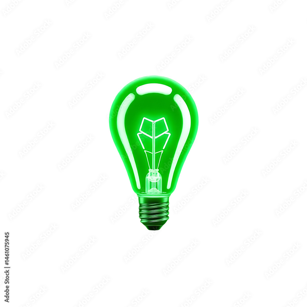 Green light bulb illuminating a brilliant idea Green light bulb illuminating a brilliant idea