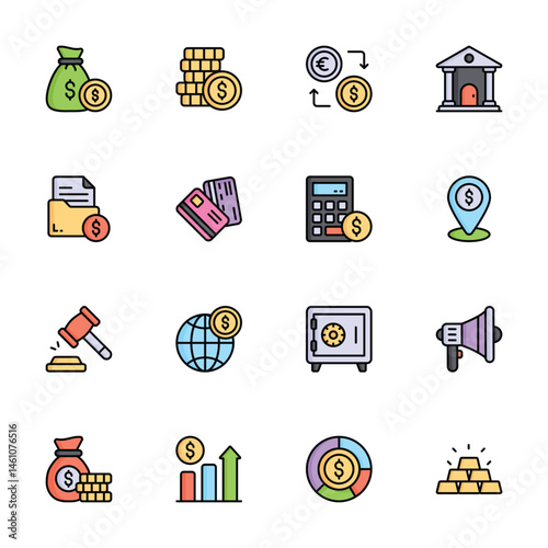 Check out our latest set of finance and business service flat outline icons