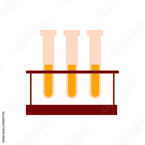 Illustration of test tubes in a rack, ideal for science, education, and laboratory branding.
