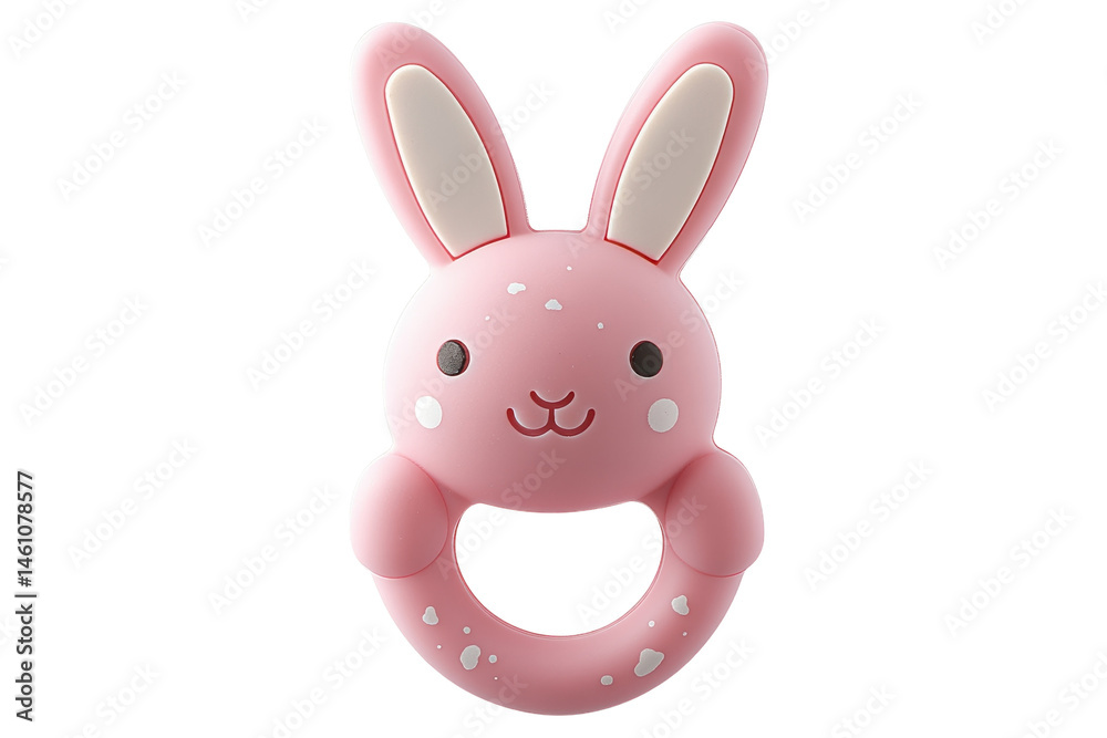 Pink bunny shaped teether