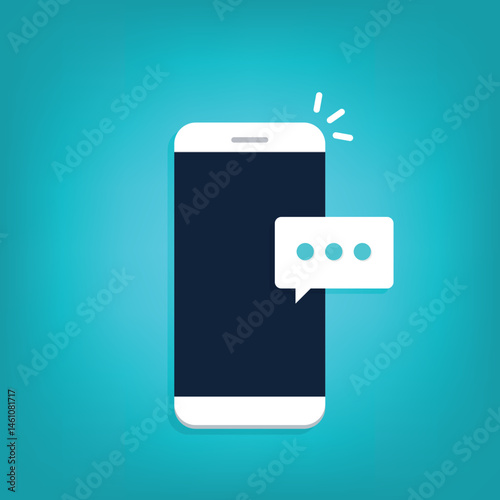 New message notification concept on smartphone. New email pop up. Incoming, open messaging. Chatting, mail, post, letter symbol, sign, emblem with new notification on phone or website