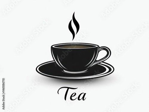 Tea cup icon, tea line icon on white background , logo of tea cup on white background 