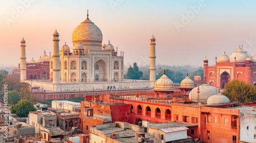 Sunrise over the Taj Mahal