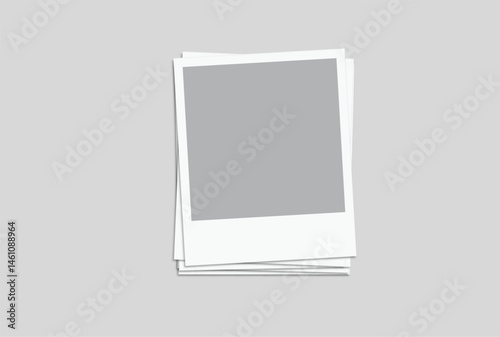 Vector Realistic Blank Polaroid Photo Frame Mockup. Template vintage retro style suitable for showcasing your album photo, collage, snapshot film, poster, portfolio, art, photography, trending designs