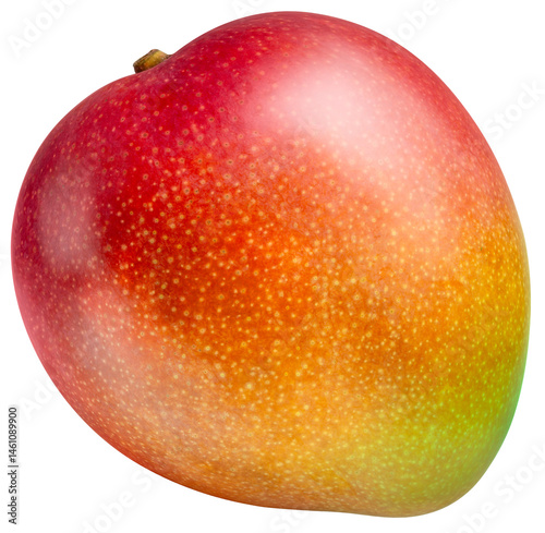 Fresh Red Mango isolated on white background, Red Taiwan Ping Guo Wen Mango with water drop on white background PNG file.