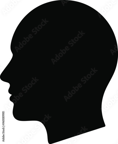 Man head silhouette on white background. Vector illustration. Eps 10.