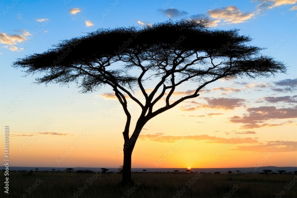 Silhouette tree at sunrise Silhouette tree at sunrise