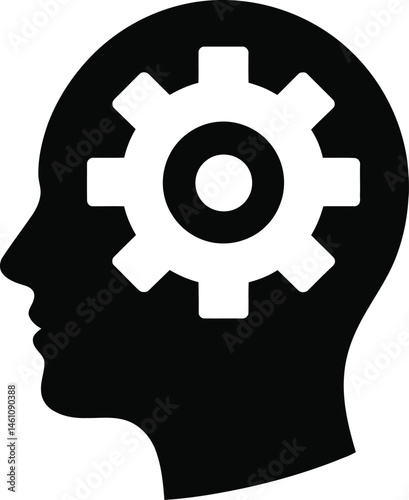 Wallpaper Mural Human head with gear icon on white background. Vector illustration. Eps 10. Torontodigital.ca
