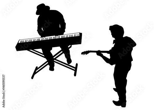 Concert of jazz music on white background
