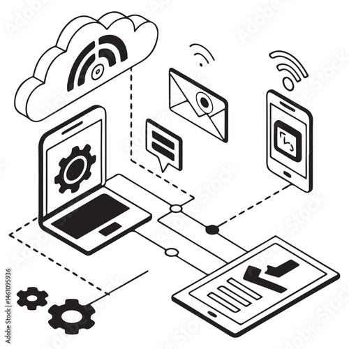 Digital transformation conceptual for next generation technology era vector