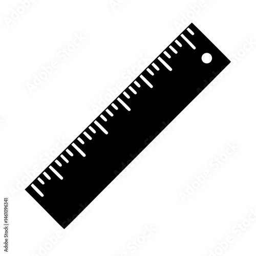 Black and white ruler showing measuring units for engineering and drafting needs