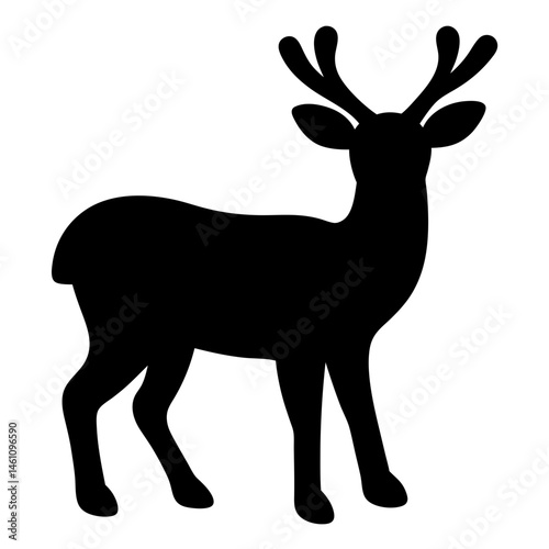 Silhouette of a majestic deer standing gracefully in a classic pose