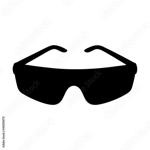 Black Silhouette of Sunglasses Offering Eye Protection from Sunlight and Glare