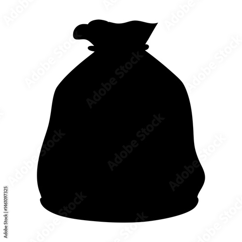 Silhouette of a large sack, possibly containing treasure or supplies, isolated