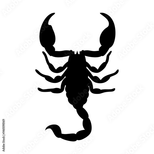 Silhouette of a menacing scorpion, ready to strike with its powerful claws