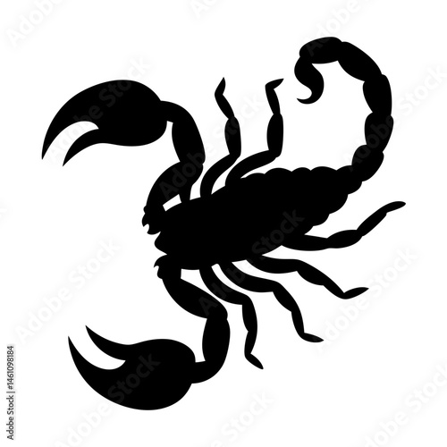 Silhouette of a menacing scorpion, ready to strike with its powerful claws