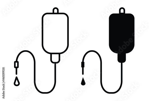 IV drip simple vector symbols. iv drip line art - simple line art of iv drip, perfect for iv drip logos and icons in black and white isolated
