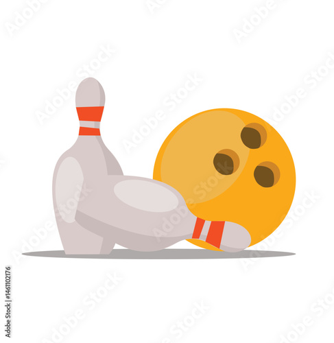 the bowling ball hits the bowling pins