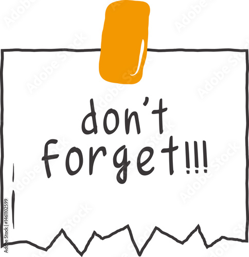 Minimalist hand-drawn illustration of a torn paper note with 
