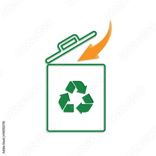 trash icon. vector throw away trash. recycling symbol. sustainability. reuse web icon, eco-friendly, used goods, green energy. Mixed design style