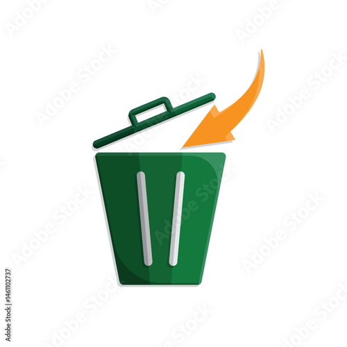 trash icon. vector throw away trash. recycling symbol. sustainability. reuse web icon, eco-friendly, used goods, green energy. simple 3d design style