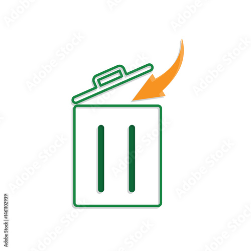 trash icon. vector throw away trash. recycling symbol. sustainability. reuse web icon, eco-friendly, used goods, green energy. Mixed design style
