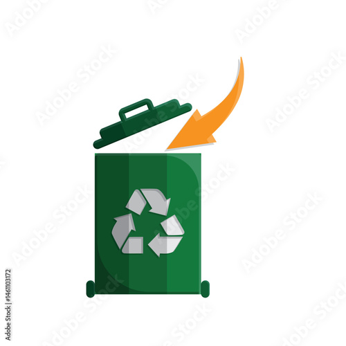 trash icon. vector throw away trash. recycling symbol. sustainability. reuse web icon, eco-friendly, used goods, green energy. simple 3d design style