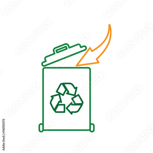trash icon. vector throw away trash. recycling symbol. sustainability. reuse web icon, eco-friendly, used goods, green energy. Line design style