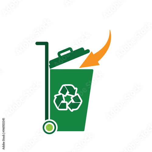 trash icon. vector throw away trash. recycling symbol. sustainability. reuse web icon, eco-friendly, used goods, green energy. Solid design style