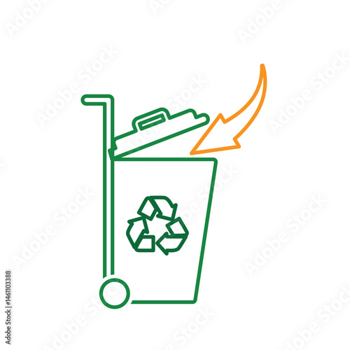 trash icon. vector throw away trash. recycling symbol. sustainability. reuse web icon, eco-friendly, used goods, green energy. Line design style