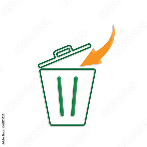 trash icon. vector throw away trash. recycling symbol. sustainability. reuse web icon, eco-friendly, used goods, green energy. Mixed design style