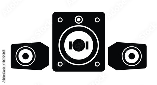 Speaker system vector icon, Audio and sound equipment illustration, Downloadable graphic for music and multimedia