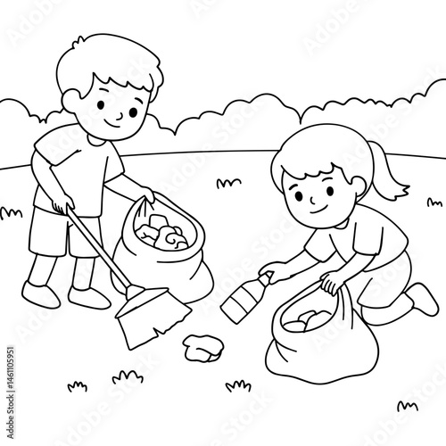 Kids Coloring Book : Helping Each Other