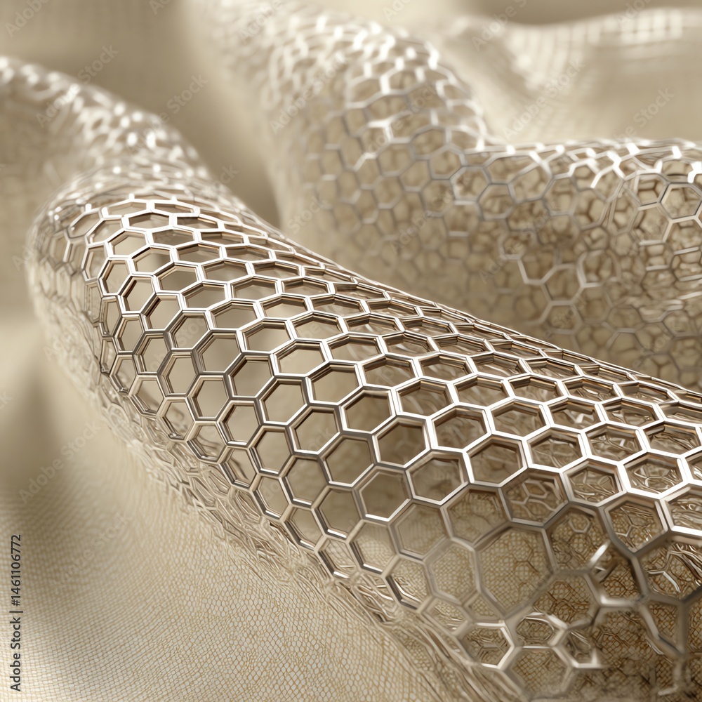 Intricate honeycomb texture on a soft background, showcasing modern design.