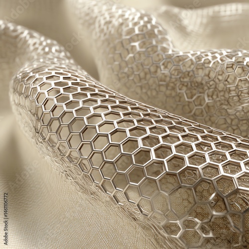 Obraz na płótnie Intricate honeycomb texture on a soft background, showcasing modern design. w salonie
