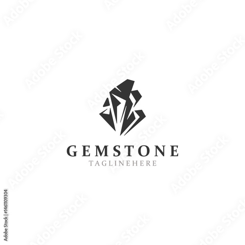 Gemstone modern logo design template for jewelry, boutique and wedding business