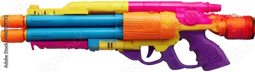 Obraz na płótnie Colorful toy water gun on a white isolate background. w salonie