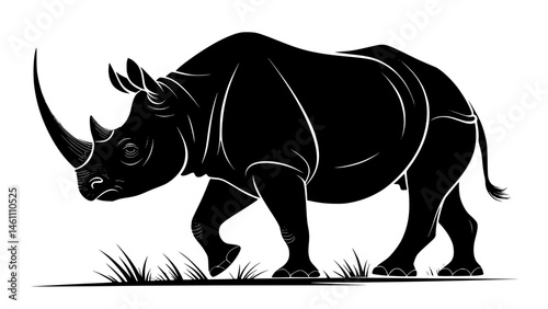 black rhino vector illustration