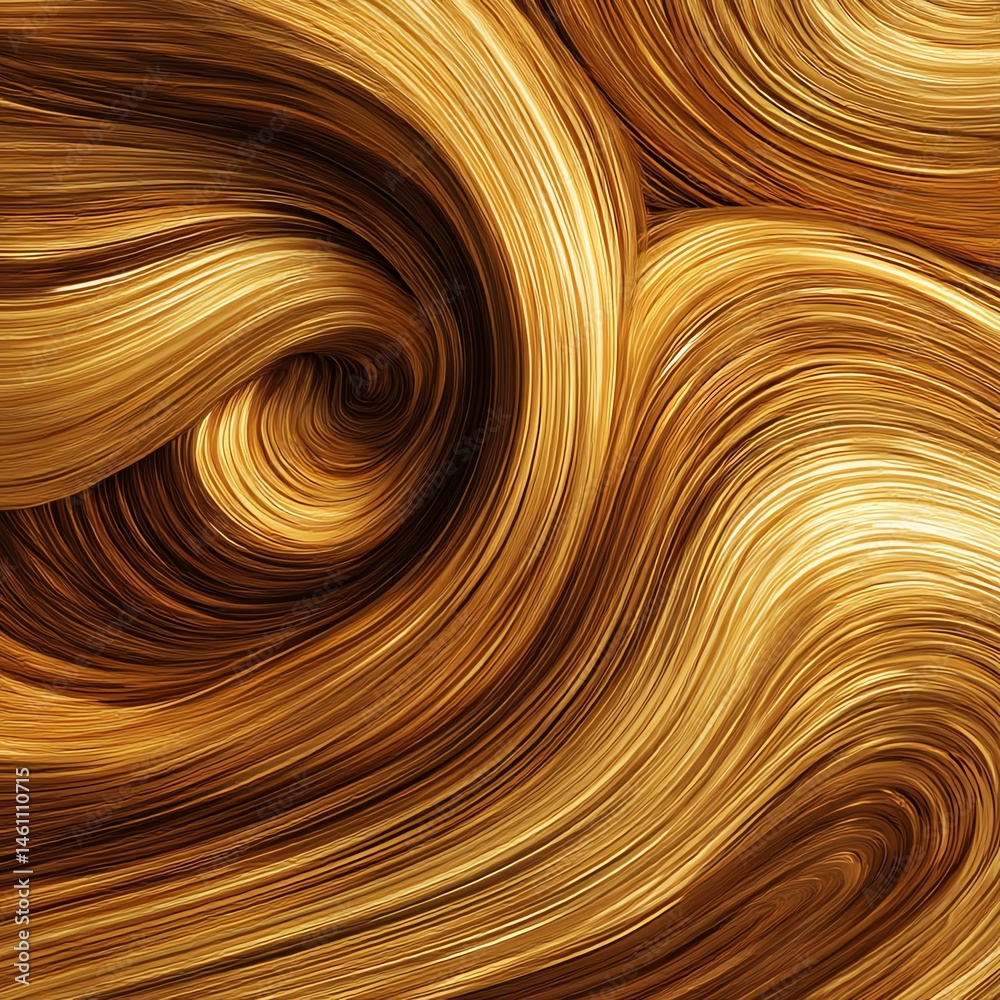 Abstract swirls of golden hues create a flowing, dynamic texture.