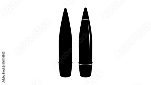 howitzer shell symbol, black isolated silhouette