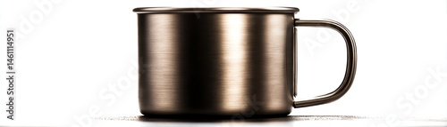 Obraz na płótnie Metallic coffee cup on a white isolated background. w salonie