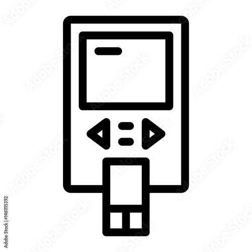 Diabetes Test. This is a vector single icon with a line style. Suitable for any purpose, such as website design, mobile app design, logo design, pattern design, etc.
