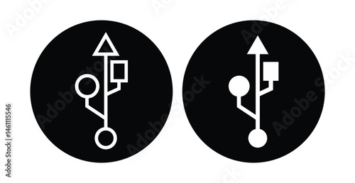 USB hub icon vector set. usb hub icon, office line art, office vector - simple black line art icon
