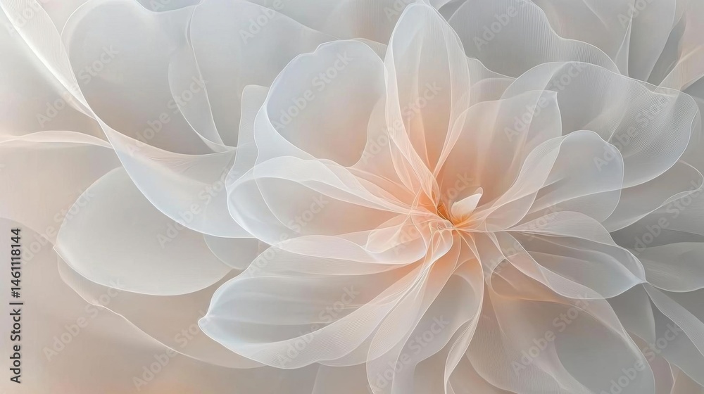 Close-up of a beautiful flower with a delicate and intricate design. the flower is made up of multiple layers of white petals that are arranged in a way that creates a sense of movement and depth. Close-up of a beautiful flower with a delicate and intricate design. the flower is made up of multiple layers of white petals that are arranged in a way that creates a sense of movement and depth.